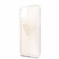 Guess GUHCN58SGTLGO iPhone 11 Pro kuldne/kuldne kõva ümbris Glitter Triangle