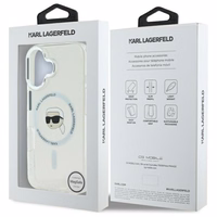 Karl Lagerfeld IML Metal Karl Head MagSafe Ümbris jaoks iPhone 16 Plus - valge