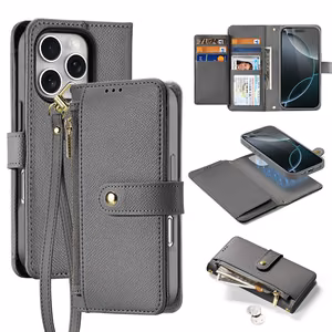 Dux Ducis Lawa iPhone 16 Pro Leather Ümbris with Detachable Magnetic Wallet - Hall