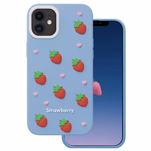Клубничный чехол для iPhone 11 синий
