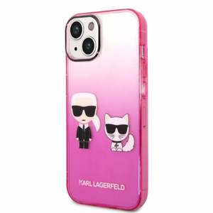 Karl Lagerfeld Gradient Ikonik Karl&Choupette Ümbris jaoks iPhone 14 Plus - roosa