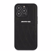 AMG Leather Curved Lines ümbris jaoks iPhone 13 Pro Max - must
