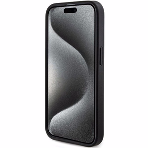 Guess 4G Collection Leather Metal Logo MagSafe Ümbris jaoks iPhone 15 Pro - must