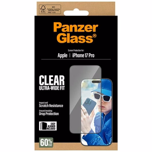 PanzerGlass Ultra-Wide Fit EasyAligner Karastatud klaas jaoks iPhone 17 Pro