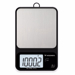 Wozinsky WAK-2252 köögikaal suure LCD-ekraaniga, kuni 5 kg – must