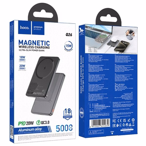 Powerbank compatible with MagSafe Hoco 5000 mAh QC PD 2A 20W Q26 metal hall