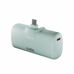 SBS EcoPower 5000 mAh 10W Powerbank with Built-in USB-C Port - Green