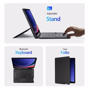 DUX DUCIS case DK foldable with Wireless Keyboard jaoks SAMSUNG Tab S9/S9FE/S10FE must
