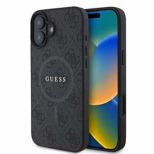 Guess 4G Ring Classic Logo MagSafe ümbris jaoks iPhone 16 Plus - must