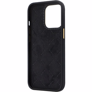 Guess GUHCP13LM4DGPK ümbris jaoks iPhone 13 Pro / 13 - must Silicone Logo Strass 4G
