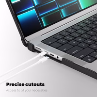 Tech-Protect SmartShell Pro ümbris jaoks Macbook Pro 14 M1 / M2 / M3 / M4 / M5 2021-2025 - must and läbipaistev