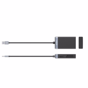 Orico CL4D-A3 mälukaardilugeja USB-A 3.0, SD/microSD/CF/MS, 5 Gbps – must ja hõbedane