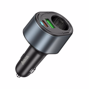 Автомобильное зарядное устройство Hoco USB A + USB C + прикуриватель PD QC3.0 3A 35W Z56 чёрное