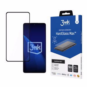 Tugevdatud täispinnaline karastatud klaas 3mk HardGlass Max Black Xiaomi Redmi Note 14 5G jaoks