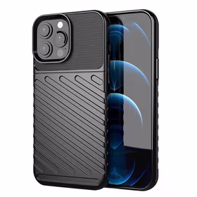 Thunder Case Paindlik ja vastupidav TPU ümbris iPhone 13 Pro Max jaoks must