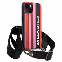 Karl Lagerfeld KLHCP14SSTSTP iPhone 14 6.1 "hardcase roosa / roosa Color Stripes Strap