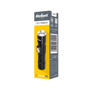 Rebel alumiiniumist taskulamp, 3 W, ZOOM, USB-pistik
