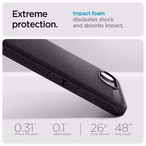 Spigen Rugged Armor MagSafe ümbris jaoks iPhone 16e - must