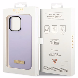 Guess GUHMP14LSBPLU iPhone 14 Pro 6.1" lilla/lilla hard ümbris Silicone Logo Plate MagSafe