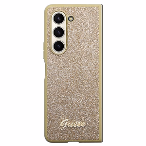 Guess Glitter Script ümbris jaoks Samsung Galaxy Z Fold 5 - kuldne