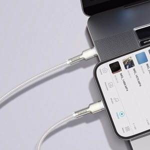 USB-C kaabel jaoks Lightning Baseus Cafule, PD, 20W, 1m (valge)