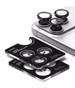 Ringke 2 karastatud kaameraraami kaitseklaasi komplekt mudelitele iPhone 18 Pro / Pro Max, must