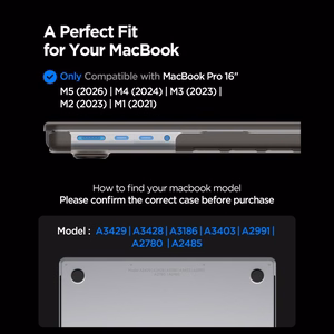 Spigen AirSkin ümbris MacBook Pro 16" 2021 / 2023 / 2024 / 2025 / 2026 jaoks – poolläbipaistev