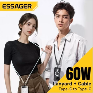 USB Kaabel Essager Rope sinine/punane 60W Type-C / Type-C 30cm