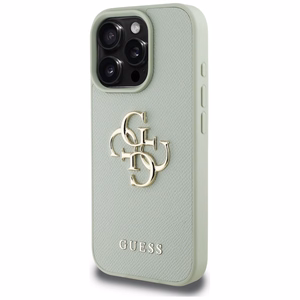 Guess Grained Big 4G Logo Small Classic Logo ümbris jaoks iPhone 16 Pro - roheline