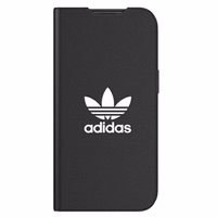 Adidas OR Booklet Case BASIC iPhone 13 jaoks - must ja valge