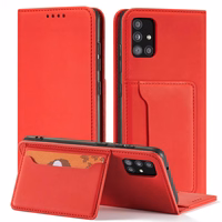 Magnetkaardi ümbris Samsung Galaxy A13 5G ümbris rahakott kaardihoidja punane