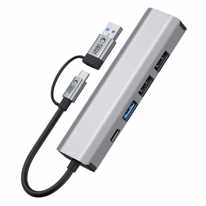 Tech-Protect HB03 HUB Adapter 5in1 USB-C + USB2.0 + USB3.0 + RJ45 - hall