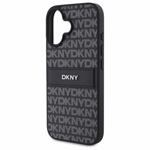 DKNY Texture Pattern Tonal Stripe iPhone 16 Ümbris - Must