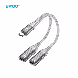 BWOO 2 in 1 Adapter  2 Type C ports to 3.5MM Jack BZ68