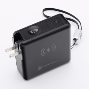Multifunction laadija Forcell F-Energy 6in1 USB A + USB C PD 45W + akupank 15000 mAh + juhtmevaba charging 15W must