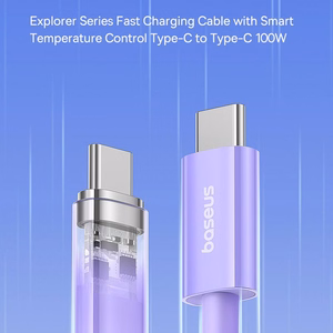 BASEUS cabel Type C to Type C PD 6A 100W Explorer P10319703221-01 / CB000043 1 m lilla