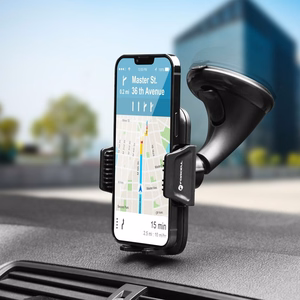 Автомобильный держатель телефона Forcell F-Grip Carbon HT1 лобовое стекло / приборная панель чёрный