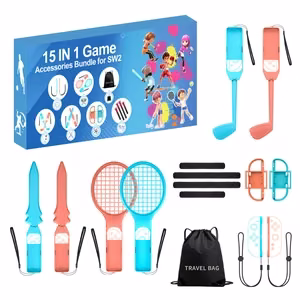 Nintendo Lüliti 15-in-1 Family Accessory Pakk 2 - oranž and sinine Komplekt