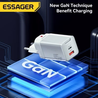 Laadija Essager "Zhiqi GaN" Helesinine 45W (PD / QC3.0)