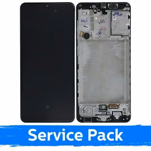 LCD ekraan ühilduv Samsung A315 A31 must raamiga (Service Pack)