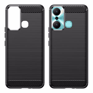 Carbon Ümbris ümbris jaoks Infinix Hot 20 Play flexible silicone carbon cover must