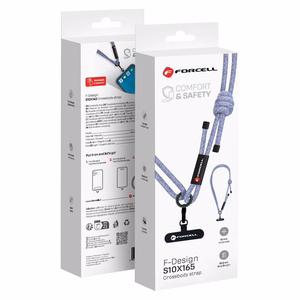 FORCELL F-DESIGN S10X165 crossbody phone lanyard with adjustable length (max 82,5cm in the loop) gray purple