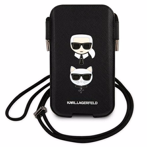 Karl Lagerfeld Saffiano Ikonik Karl&Choupette Head 6.7'' kott - must