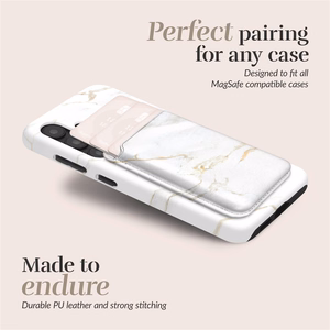 MIO White Marble Magsafe Ümbris kaardihoidjaga