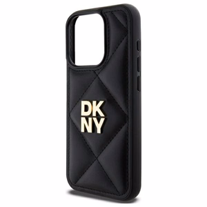 DKNY Quilted Stack Logo iPhone 15 Pro Ümbris - Must