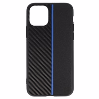 Tel Protect CARBON Ümbris jaoks Iphone 11 Pro Must with sinine stripe