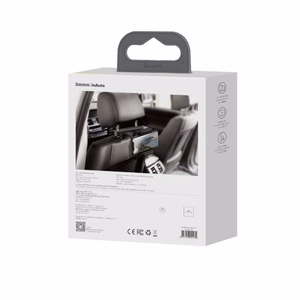 Autohoidja Baseus BackSeat Holder must (juhtmevaba laadimine 15W) (mitte magnetiline / autoistemele)