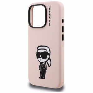 Чехол Karl Lagerfeld Silicone Karl Sketch MagSafe для iPhone 16 Pro розовый