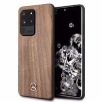 Mercedes Wood Line pähklipuust ümbris Samsung Galaxy S20 Ultra jaoks - pruun