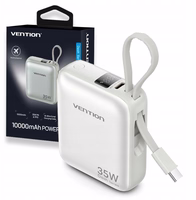 Vention 10000mAh 35W - akupank USB-C kaabliga (beež)